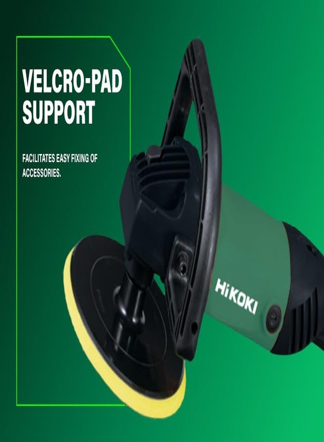 HIKOKI SP18VCS9Z 180 mm Corded Polisher 1200W | 600-3300Rpm | 2.9Kg | Black & Green - Image 4